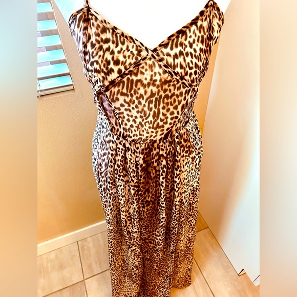 Anthropologie Under Skies Leopard Babydoll mesh Dress Size Small - Picture 2 of 8
